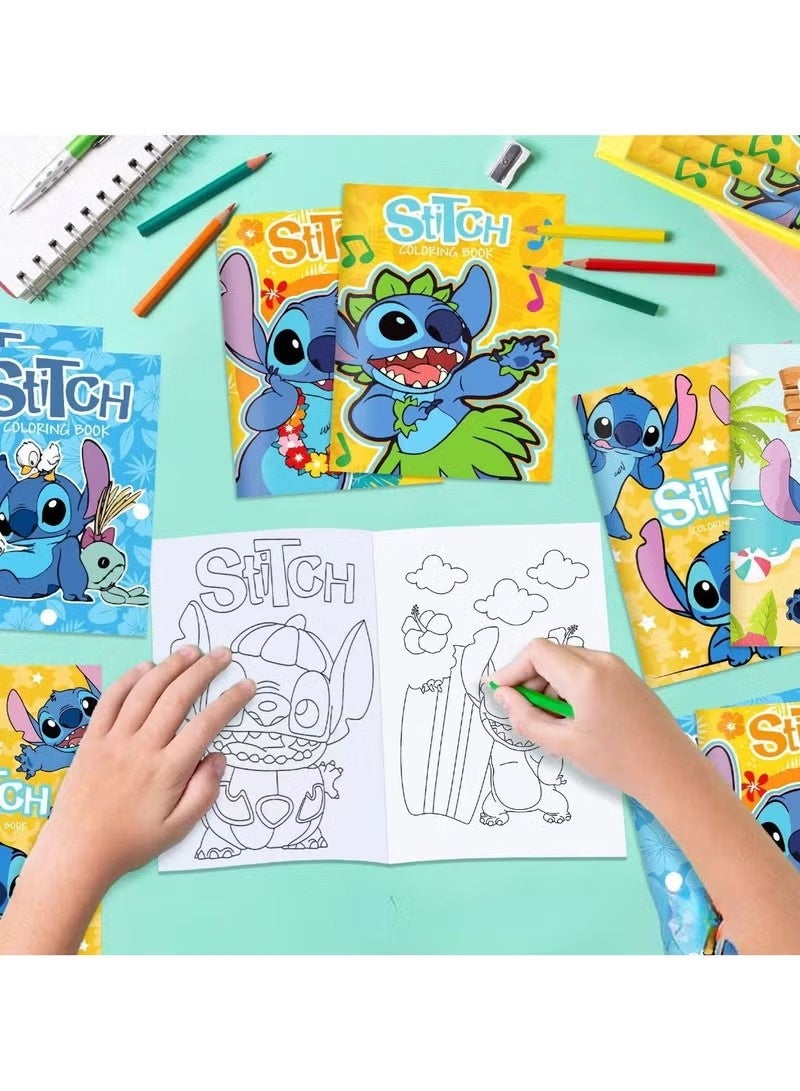 عام مجموعة كتب تلوين ستيتش أنمي مكونة من 12 قطعة - مجموعة أدوات فنية إبداعية للرسم الكرتوني، نشاط حفلات نابض بالحياة للأطفال والكبار - Image 4